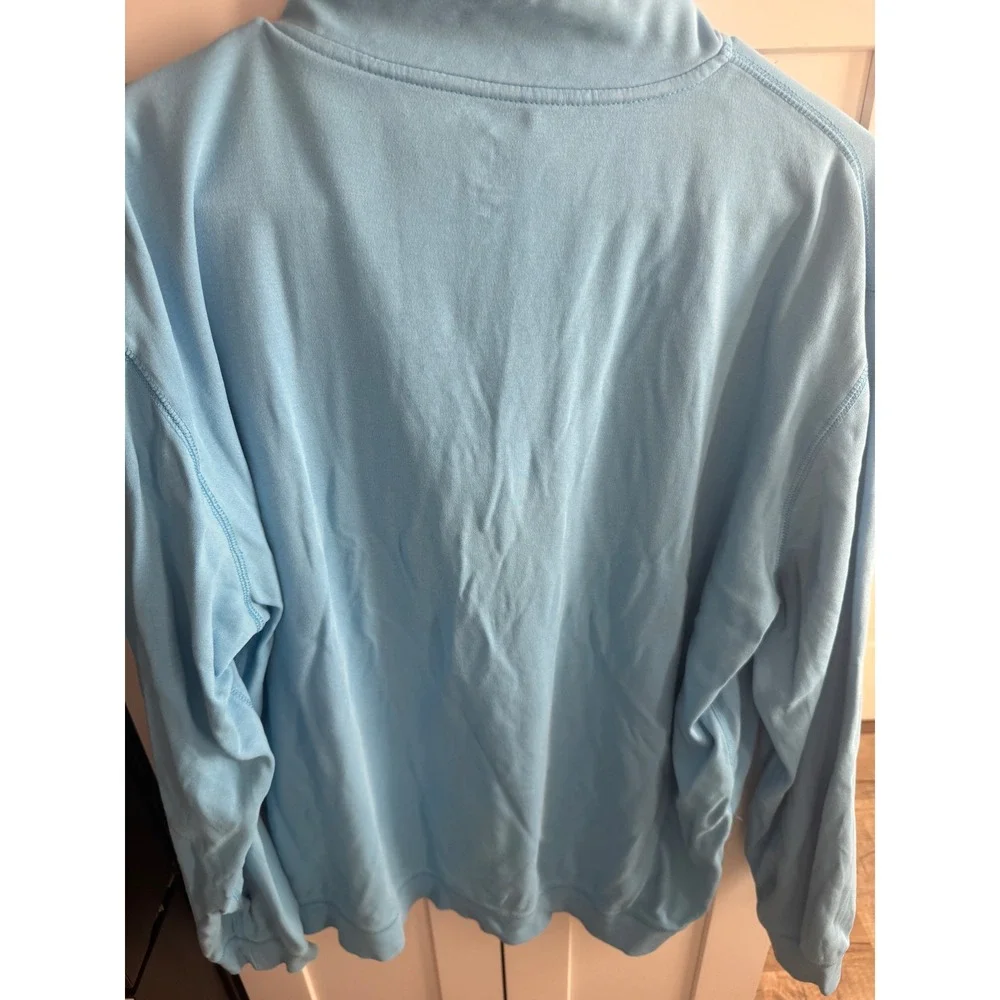 Johnnie-O Mens Light Blue 100% Cotton Quarter Zip Pullover Sweater Size‎ Large